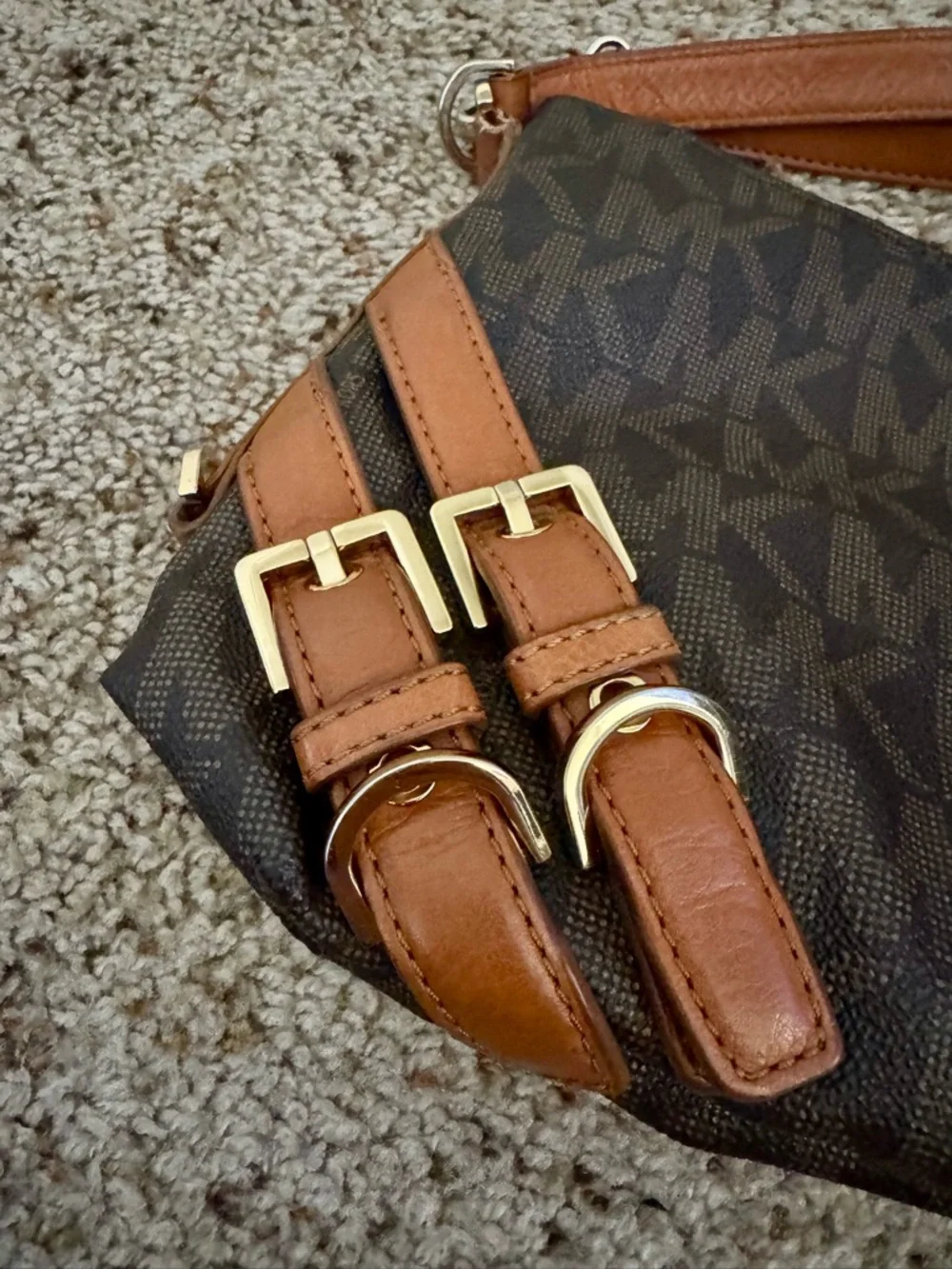Michael Kors Brown and Tan Crossbody Bag